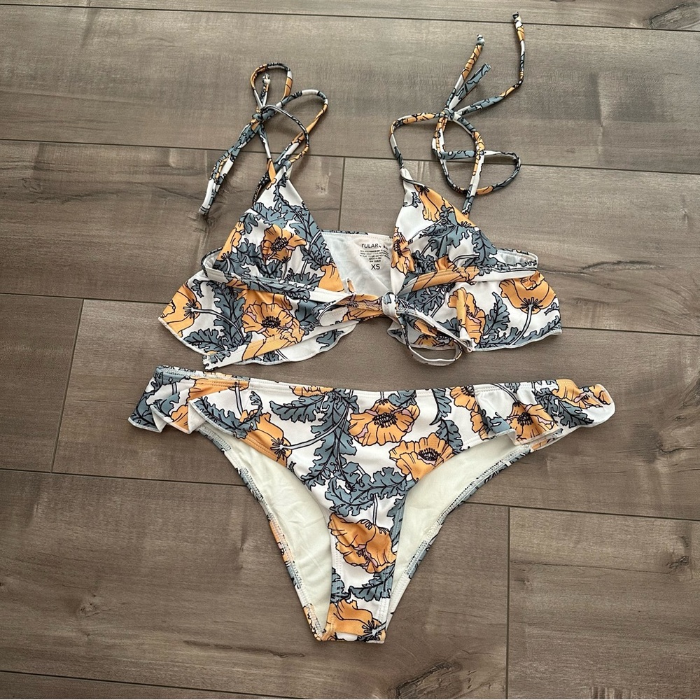 Tularosa Floral Ruffle Bikini Set